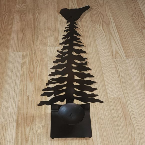 Vintage Metal Candle Holder Pine Tree Shaped 18.5in Farmhouse‎ Style Winter - Picture 13 of 16